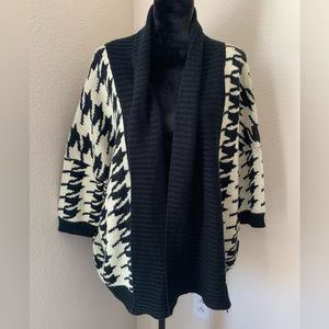 Solution Houndstooth Shawl Knit Sweater